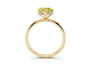 Fancy Yellow Heart Cut Diamond Solitaire Engagement Ring Set in Yellow gold with Prong Setting and Polished Band