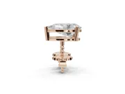 Heart-Shaped Lab-Grown Diamond Solitaire Basket Stud Earrings | Open Gallery | Rose Gold