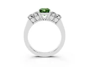 Radiant Cut 5 Stone Engagement Ring Setting for a Fancy Green Lab-Grown Diamond | White Gold