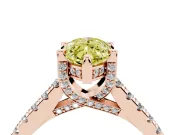 Marquise Hidden Halo Pave Engagement Ring Setting for a Fancy Yellow Lab-Grown Diamond | Claw Prongs | Rose Gold