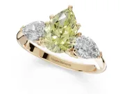Pear-Shaped 3-Stone Engagement Ring Setting for a Fancy Yellow Lab-Grown Diamond | Yellow Gold
