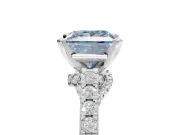 Princess Cut Pavé Solitaire Engagement Ring Setting for a Fancy Blue Lab-Grown Diamond | Crossover Gallery | Platinum