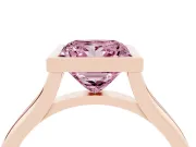 Princess Cut Bezel Engagement Ring Setting for a Fancy Pink Lab-Grown Diamond | Rose Gold