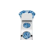 Cushion Cut Tension Style Engagement Ring Setting for a Fancy Blue Lab-Grown Diamond | Platinum
