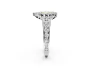Pear-Shaped Halo Engagement Ring Setting for a Fancy Yellow Lab-Grown Diamond | Graduated Channel Band | Platinum