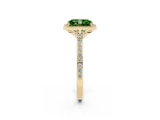 Radiant Cut Halo Engagement Ring Setting for a Fancy Green Lab-Grown Diamond | Yellow Gold - Design NV-24729