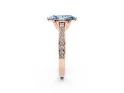 Marquise Graduated Pavé Engagement Ring Setting for a Fancy Blue Lab-Grown Diamond | Rose Gold