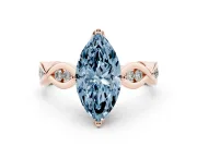 Marquise Twisted Infinity Engagement Ring Setting for a Fancy Blue Lab-Grown Diamond | Rose Gold