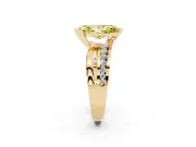 Marquise Graduated Bypass Engagement Ring Setting for a Fancy Yellow Lab-Grown Diamond | Yellow Gold