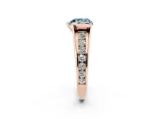 Heart-Shaped Half Bezel Engagement Ring Setting for a Fancy Blue Lab-Grown Diamond | Rose Gold