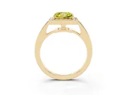 Fancy Yellow Princess Cut Diamond Halo Pavé Engagement Ring Set in Yellow gold with Bezel Setting