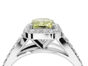 Emerald Cut Halo Engagement Ring Setting for a Fancy Yellow Lab-Grown Diamond | Sterling Silver - Design NV-24520