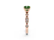 Cushion Cut Vintage Milgrain Engagement Ring Setting for a Fancy Green Lab-Grown Diamond | Rose Gold