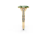 Marquise Graduated Pavé Engagement Ring Setting for a Fancy Green Lab-Grown Diamond | Yellow Gold