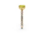 Radiant Cut Pavé Solitaire Engagement Ring Setting for a Fancy Yellow Lab-Grown Diamond | Yellow Gold