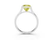 Princess Cut Bezel Engagement Ring Setting for a Fancy Yellow Lab-Grown Diamond | White Gold