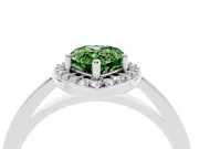 Fancy Green Pear Cut Diamond Halo Ring Set in Platinum with Solitaire Band and Prong Setting
