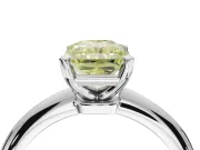 Radiant Cut Solitaire Engagement Ring Setting for a Fancy Yellow Lab-Grown Diamond | Tapered Plain Band | Platinum