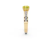 Cushion Cut Channel Engagement Ring Setting for a Fancy Yellow Lab-Grown Diamond | Yellow Gold