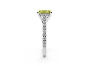 Emerald Cut Hidden Halo Engagement Ring Setting for a Fancy Yellow Lab-Grown Diamond | Claw Prongs | Sterling Silver