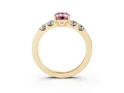 Emerald Cut Five Stone Engagement Ring Setting for a Fancy Pink Lab-Grown Diamond | Yellow Gold