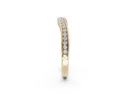 Round Lab-Grown Diamond Contoured Pavé Wedding Band | Smooth Polished Edges | Yellow Gold