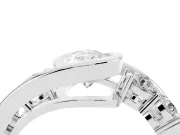 Pear Cut Diamond Bezel Bypass Ring Set in White gold with Round Accents