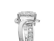 Radiant Cut Bypass Solitaire Engagement Ring Setting | Pavé and Plain Strands | Sterling Silver