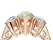 Marquise Three Stone Engagement Ring Setting for a Fancy Yellow Lab-Grown Diamond | Beaded Shoulders | Rose Gold