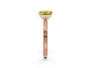Fancy Yellow Emerald Cut Diamond Solitaire Milgrain Engraved Band Set in Rose gold with Prong Setting