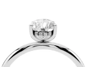 Pear Cut Diamond Solitaire Engagement Ring Set in Platinum with Prong Setting and Polished Band