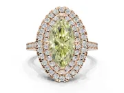Marquise Double Halo Engagement Ring Setting for a Fancy Yellow Lab-Grown Diamond | Pave Shoulders | Rose Gold