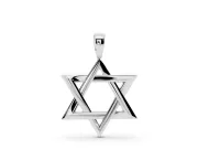 Interlaced Star of David Pendant Necklace | Bevelled Edges | Sterling Silver