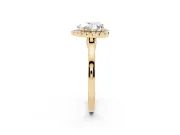 Heart-Shaped Halo Engagement Ring Setting | Flat Tapered Band | Yellow Gold