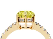 Cushion Cut Engagement Ring Setting for a Fancy Yellow Lab-Grown Diamond | Yellow Gold - Design NV-24649