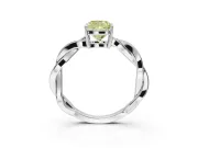 Cushion Cut Twisted Pavé Solitaire Engagement Ring Setting for a Fancy Yellow Lab-Grown Diamond | White Gold