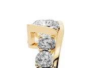 Princess Cut Bezel Bypass Engagement Ring Setting | Round Side Stones | Yellow Gold