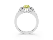 Pear-Shaped Three Stone Engagement Ring Setting for a Fancy Yellow Lab-Grown Diamond | Matching Side Stones | Platinum