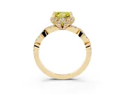 Princess Cut Halo Engagement Ring Setting for a Fancy Yellow Lab-Grown Diamond | Yellow Gold - Design NV-24725