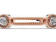 Round Lab-Grown Diamond Bezel Station Bracelet | Open Rope Bar Links | Rose Gold
