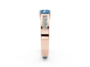 Cushion Cut Channel-Set Engagement Ring Setting for a Fancy Blue Lab-Grown Diamond | Rose Gold