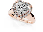 Heart-Shaped Halo Engagement Ring Setting | Square Profile Band | Rose Gold