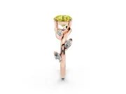 Round Twisted Vine Engagement Ring Setting for a Fancy Yellow Lab-Grown Diamond | Rose Gold