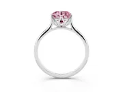 Round Cathedral Solitaire Engagement Ring Setting for a Fancy Pink Lab-Grown Diamond | Tulip Gallery | Platinum