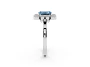 Emerald Cut Halo Engagement Ring Setting for a Fancy Blue Lab-Grown Diamond | Sterling Silver - Design NV-24775