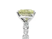Radiant Cut Pavé Engagement Ring Setting for a Fancy Yellow Lab-Grown Diamond | Alternating Accents | White Gold