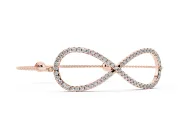 Round Lab-Grown Diamond Pavé Infinity Chain Bracelet | Open Figure Eight | Rose Gold