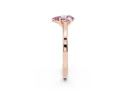 Pear-Shaped Solitaire Engagement Ring Setting for a Fancy Pink Lab-Grown Diamond | Stepped Flat Band | Rose Gold
