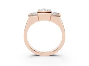 Radiant Cut Channel-Set Three Stone Engagement Ring Setting | Wide Flat Band | Rose Gold