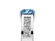 Cushion Cut Channel-Set Engagement Ring Setting for a Fancy Blue Lab-Grown Diamond | Platinum
